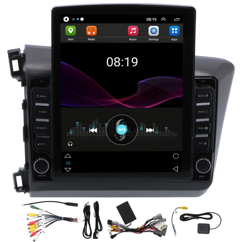 Car MP5 Player Bluetooth 9.7in Screen WiFi All‑in‑1 Fit for Civic 2012‑2015 Left Driving