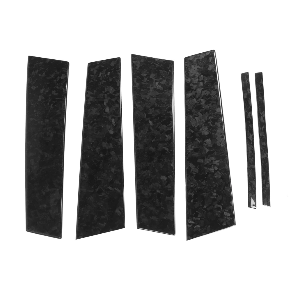 BuyWeek 6pcs Dry Carbon Fiber B Pillar Decoration Marble Forging Fit for Alfa Romeo Giulia 2015‑2020