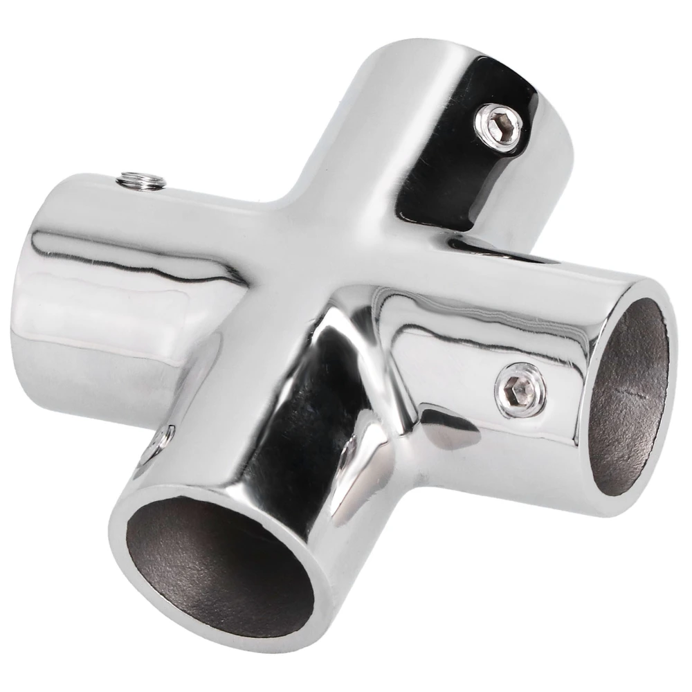 4 Way Cross Boat Hand Rail Fitting 316 Stainless Steel Heavy Duty Tube Pipe Connector