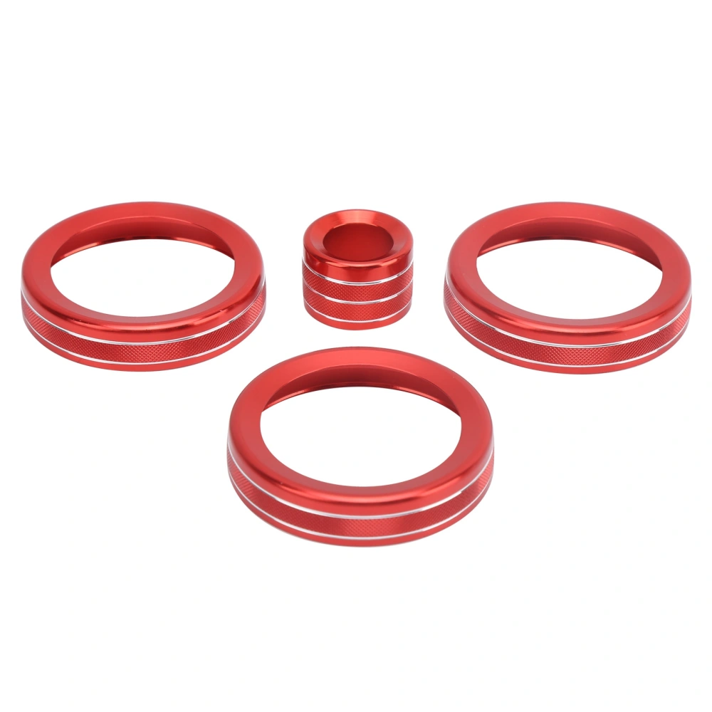 4Pcs A/C Knob Ring Trim Volume Adjuster Decor Fit for Range Rover Evoque 2012-2018Red