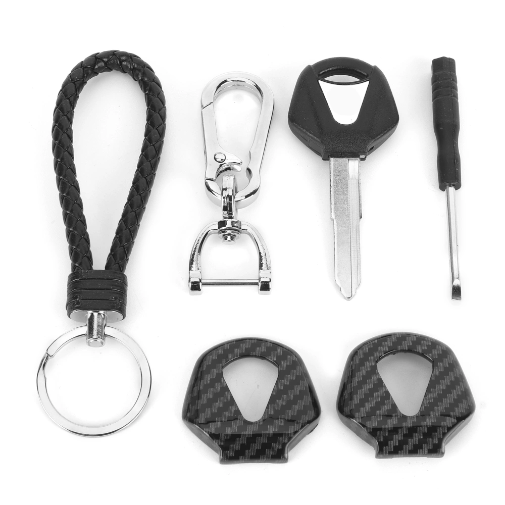 Motorcycle Ignition Key Kit Uncut with Copper Core Carbon Fiber Style Housing Fit for YAMAHA XJR1300 FJR1300 MT09