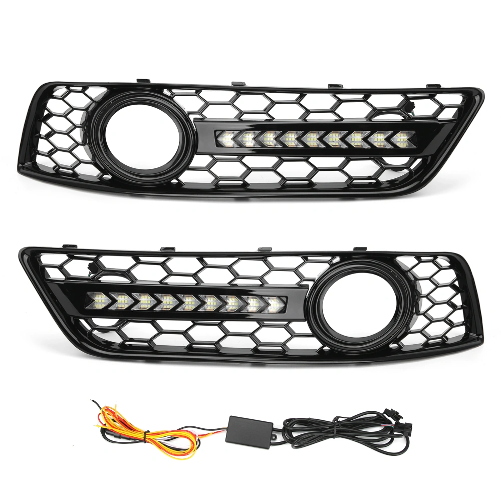 Glossy Black Fog Light Grille Cover with Light 8P0807682D Fit for A3 8P Sportback