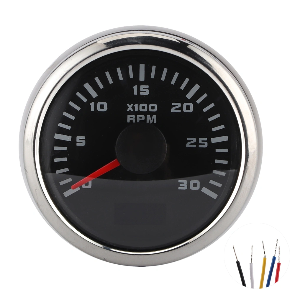 2in 3000RPM Tachometer LCD Display for Car Motorcycle Engineering Machinery Outboard Engine