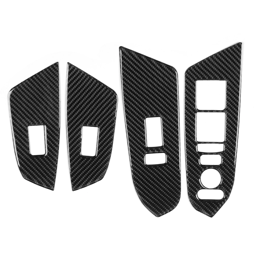 4Pcs Car Interior Window Switch Panel Cover Trim Carbon Fiber Fit for Honda CRV 2016-2019