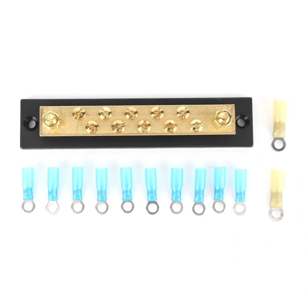 Integrated Bus Bar Busbar Board Dual Row 10 Position M6 Terminal Stud 150A DC 48V for Truck Car Yacht Boat