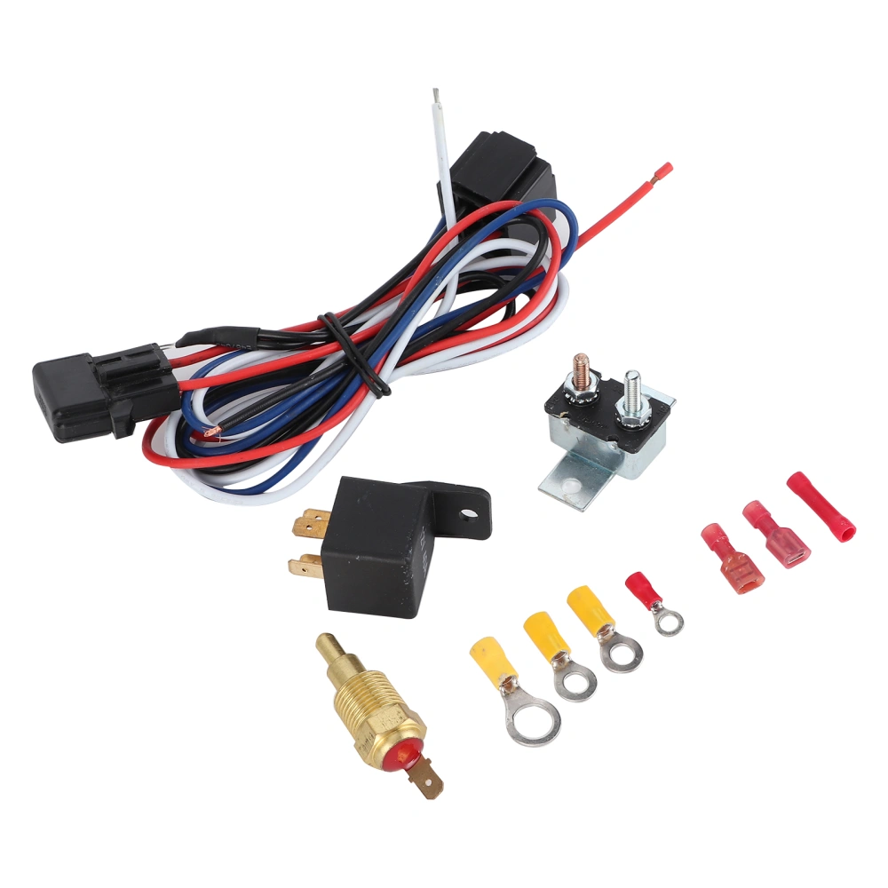 Radiator Cooling Fan Relay Kit Thermostat Temperature Switch Automobile Mounting Accessory