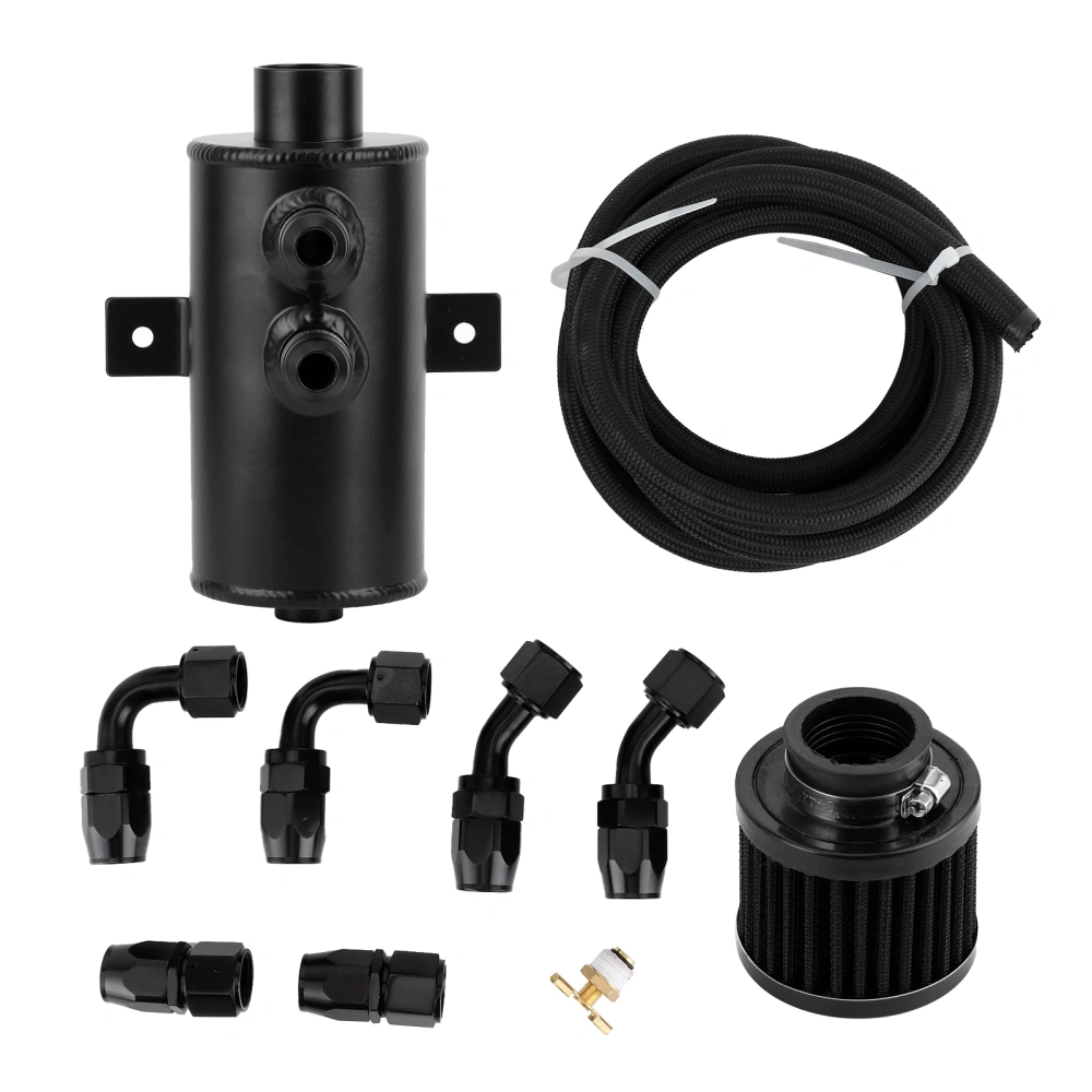 750ml Motor Oil Catch Can Kit Universal AN10 Aluminium Baffled W/Hose Fitting Filter