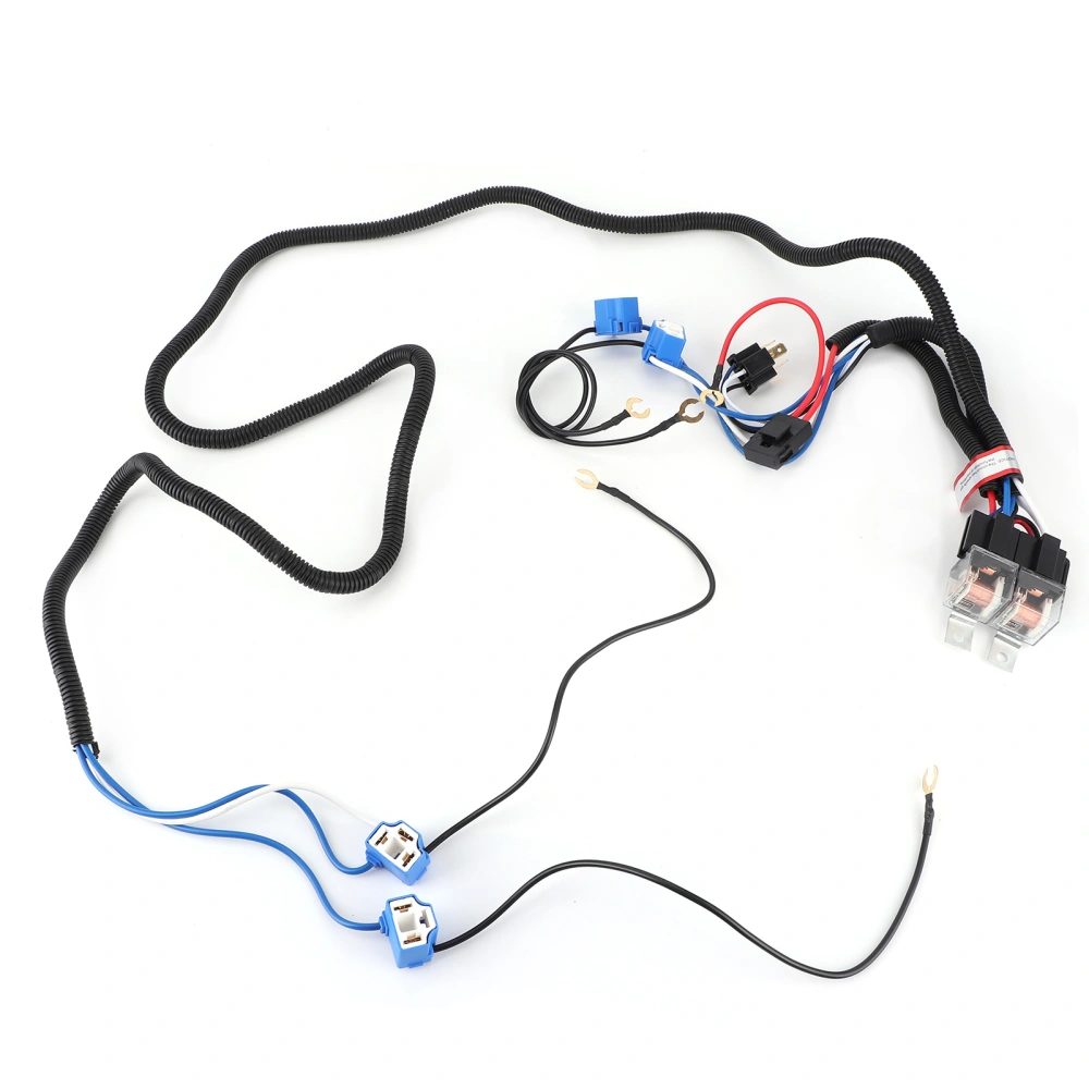 H4 Headlight Relay Wiring Harness 4 Lights Increase Brightness Accessory for Car12V 50w 40A