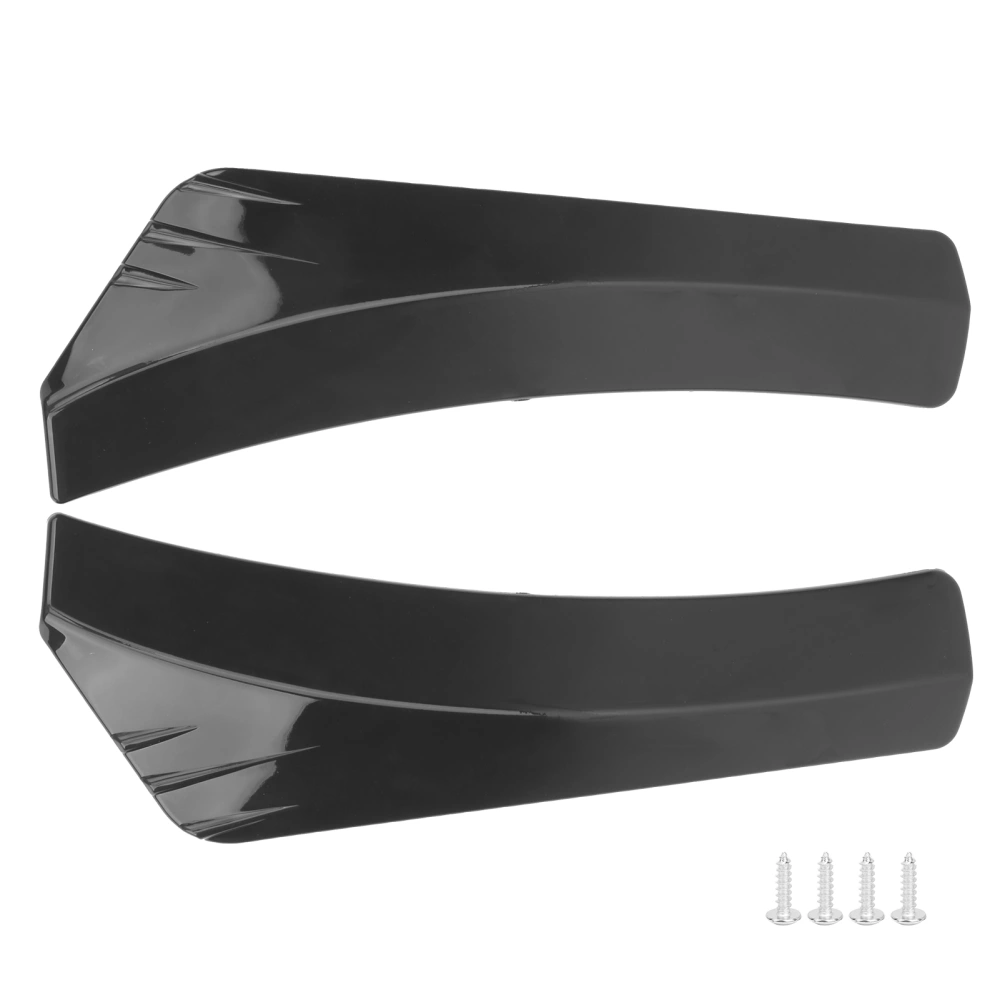 2pcs Glossy Black Bumper Lip Diffuser Splitter Wrap Angle AntiScratch Protector Universal for Car