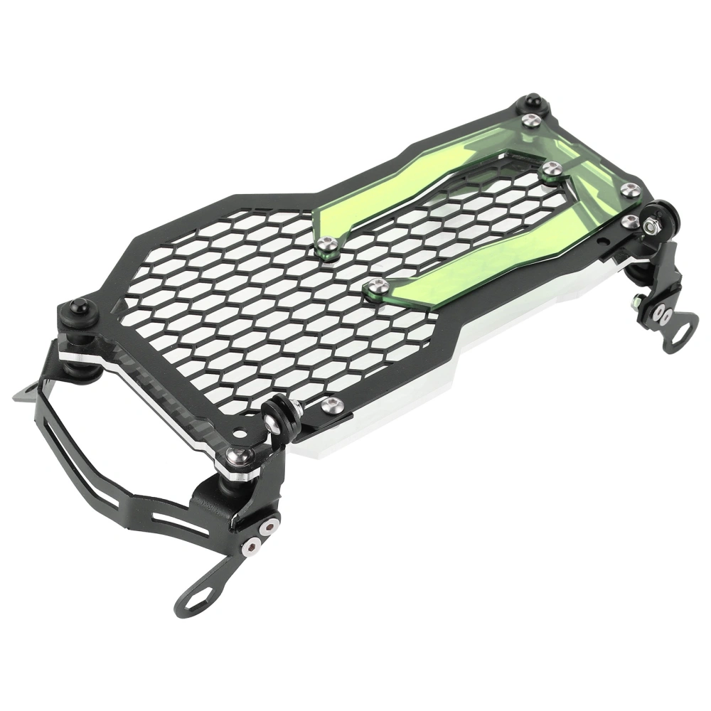 Stainless Steel Headlight Guard Grille Cover with Acrylic Lamp Patch Fit for R1200GS R1250GSGreen