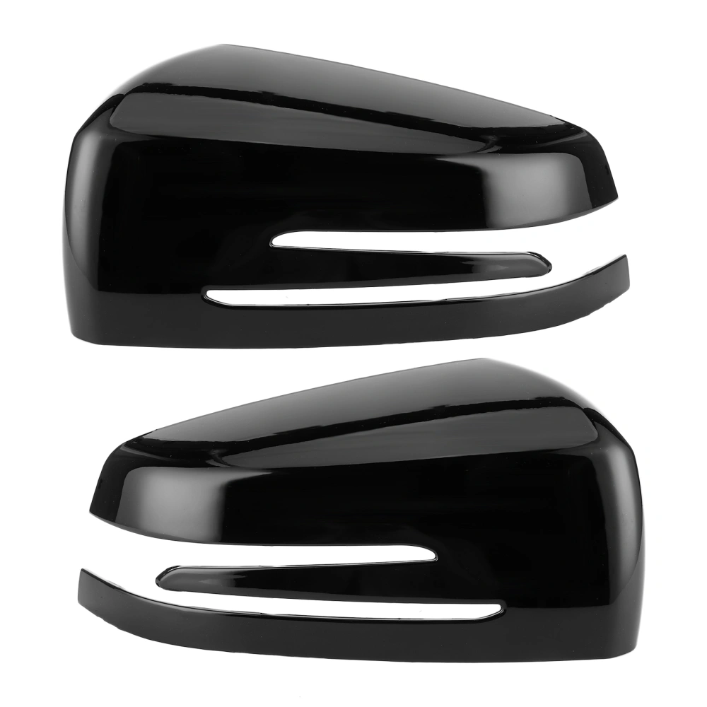 2pcs Side Rearview Mirror Cover Decorative Trim Cap Fit for Mercedes Benz A B C E CLS CLA GLAGlossy Black