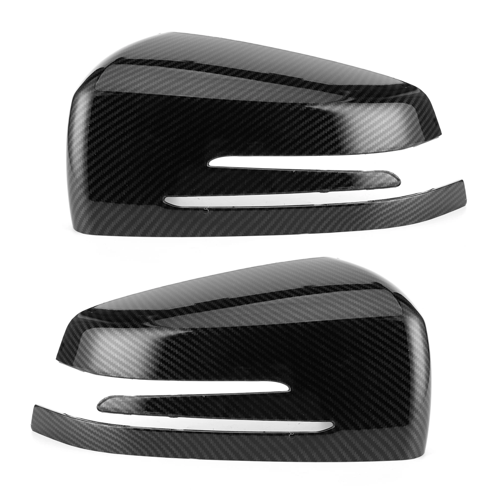 2pcs Side Rearview Mirror Cover Decorative Trim Cap Fit for Mercedes Benz A B C E CLS CLA GLACarbon Fiber Pattern