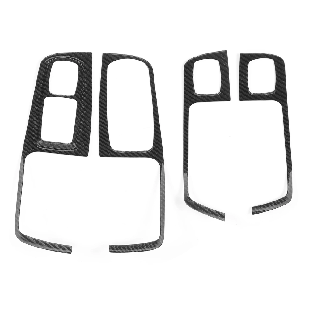 BuyWeek 4pcs Carbon Fiber Window Lift Switch Panel Cover Trim Fits for Macan 2014‑2020