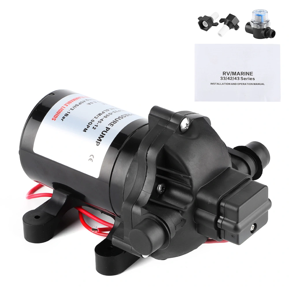 12V 3.0GPM 45PSI Diaphragm Water Pump Self Priming High Pressure for Marine Boat RV