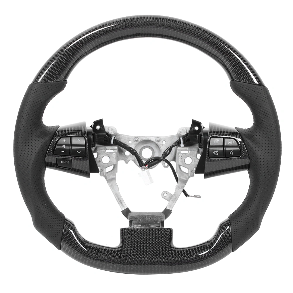 Carbon Fiber Steering Wheel Nappa Perforated Leather with Buttons Fit for Toyota Corolla/Wish/Rav4