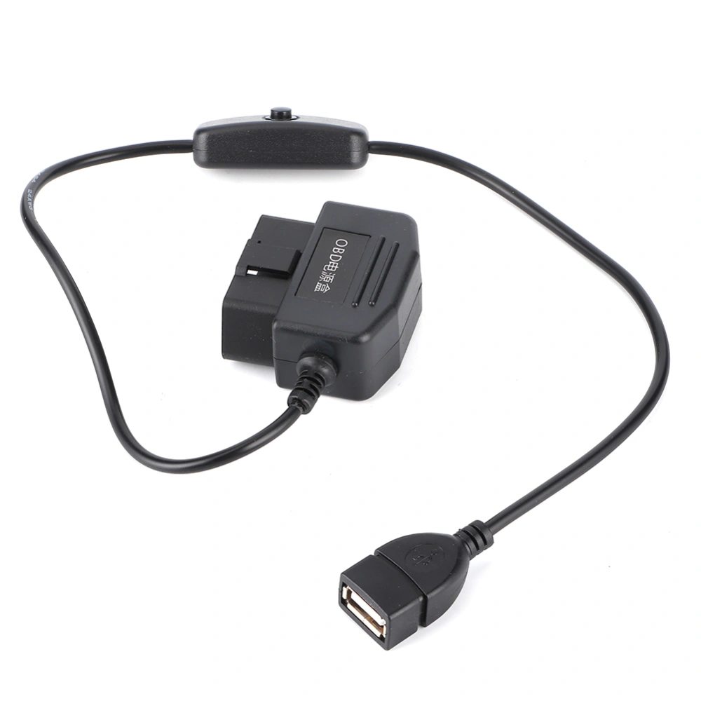 BuyWeek 18.7in OBD2 USB Power Charging Cable 16Pin Connector Charger for Car GPS DVR Camera