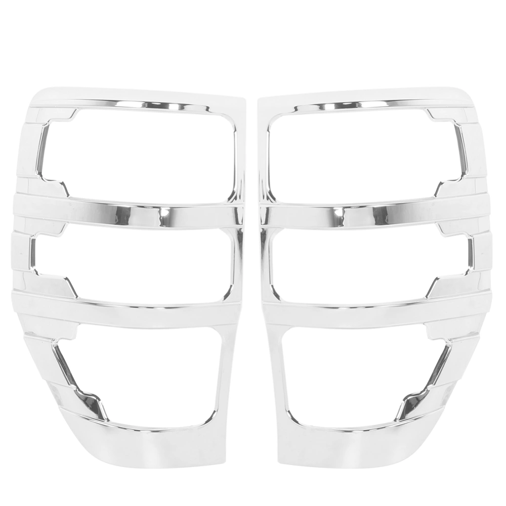 2pcs Tail Lamp Trim Taillights Cover Decor Fit for Ford Ranger T6 2012‑2016 Chrome Silver