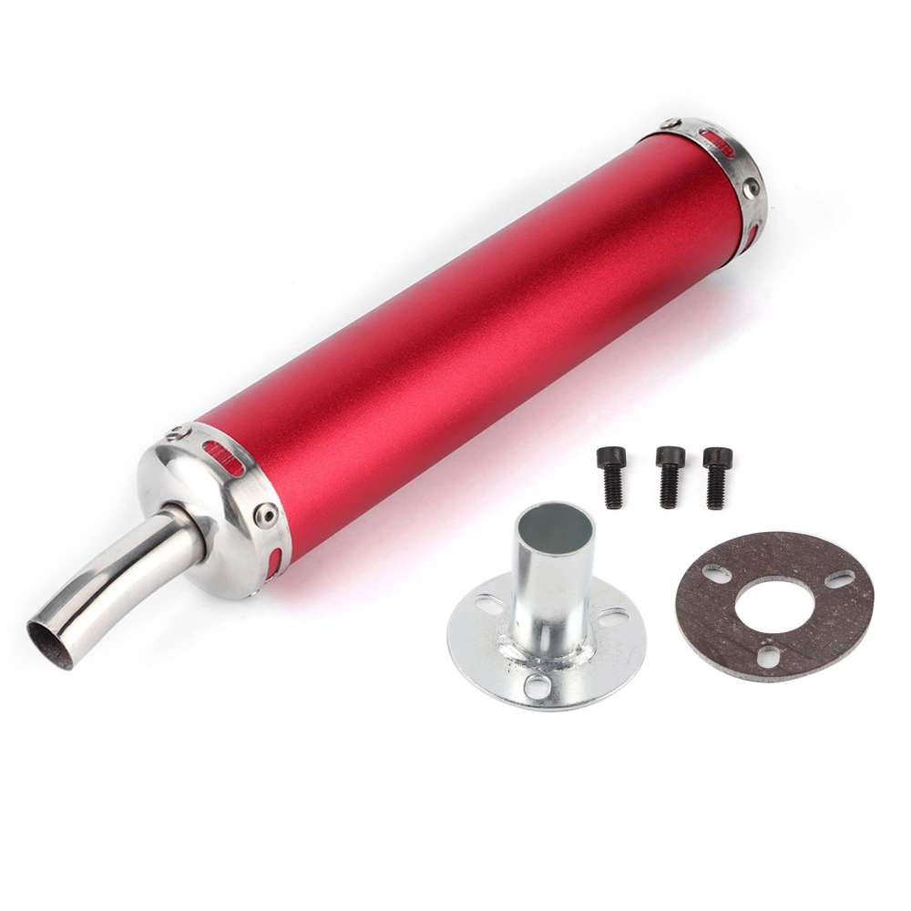 Stainless Steel Exhaust Muffler Silencer 20mm/0.8in Modified Parts for 2 Stroke MotorcycleRed