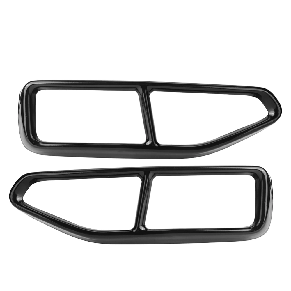 BuyWeek 2Pcs Exhaust Pipe End Trim Steel Four Out Tail Throat Decor Fit for 7 Series G11 G12 19‑20 Bright Black