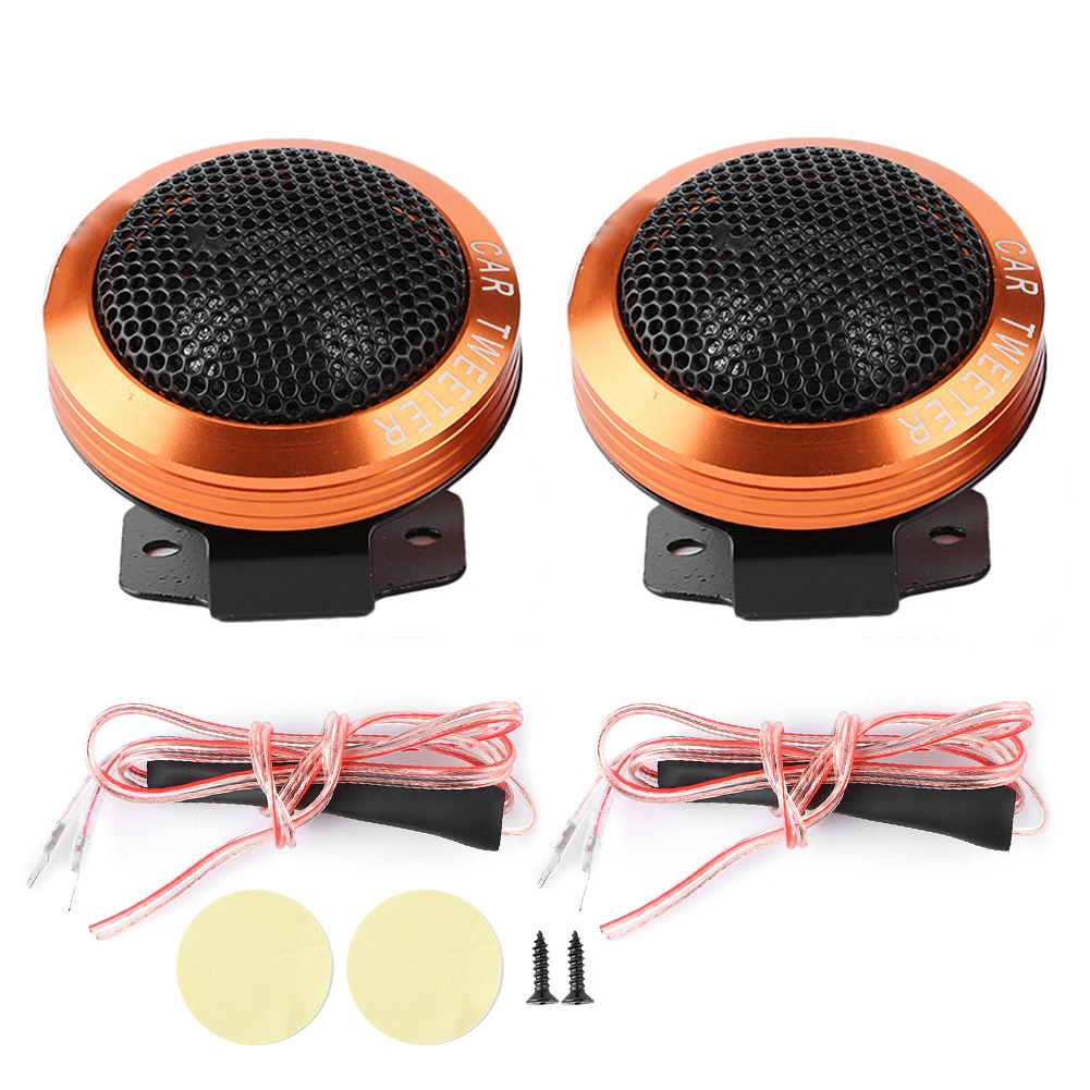 BuyWeek 2pcs 150W Dome Tweeter Kit Stereo Music High Sensitivity Speakers for Car Audio SystemGold
