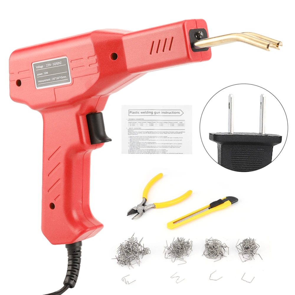 Professional Welding Gun Automotive Bumper Fairing Welding Tool Easy OperationRed US Plug 110V