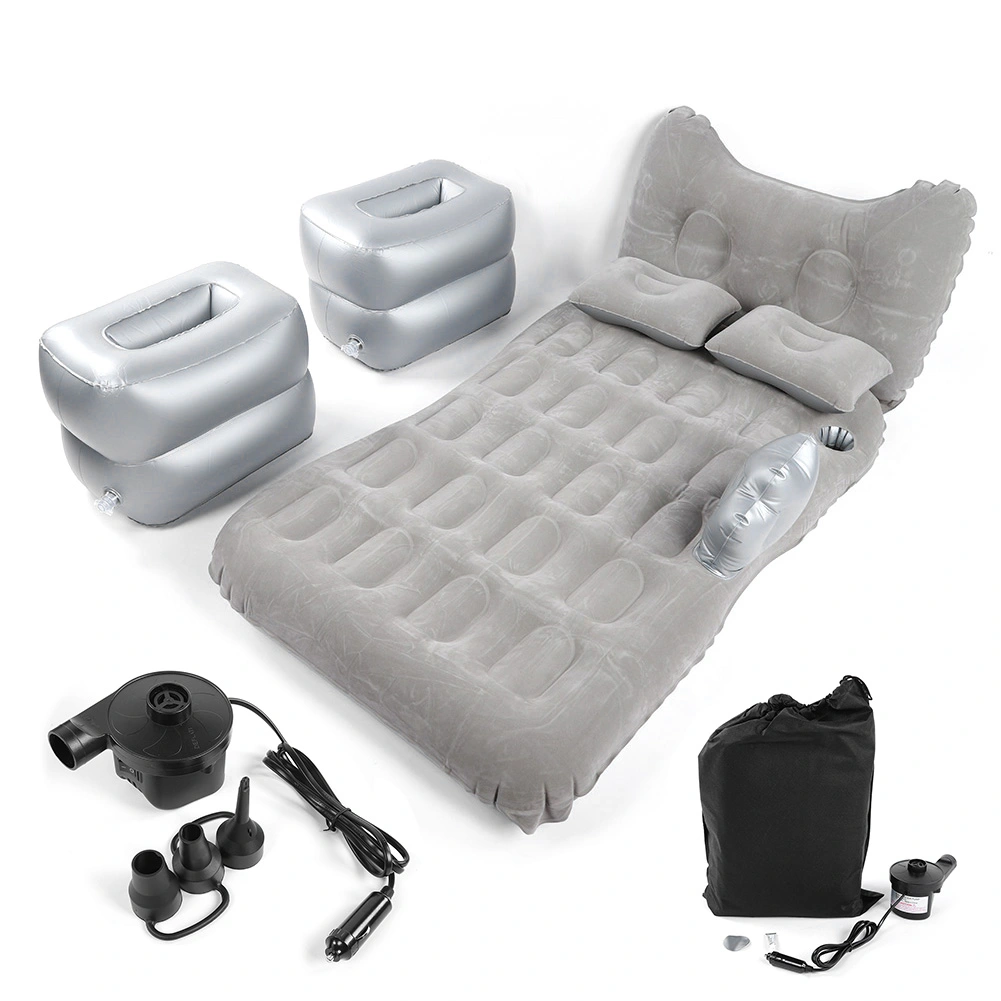 BuyWeek Car Interior Inflatable Bed Cute Styling Multifunctional PVC Flocking Air Mattress Mat Cushion