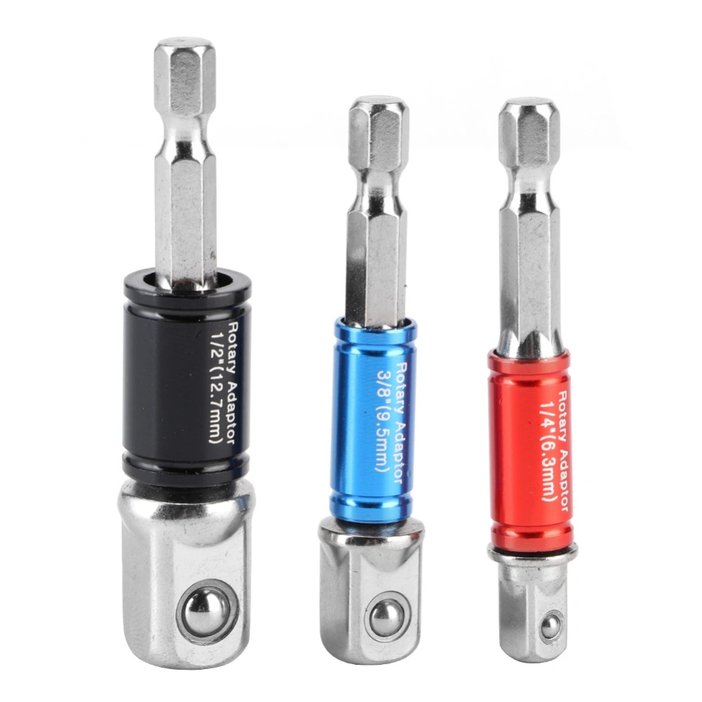 BuyWeek 3Pcs/Set Hex Drill Bit Socket Adapter Drive Electric Impact Driver 1/4in 3/8in 1/2inType C