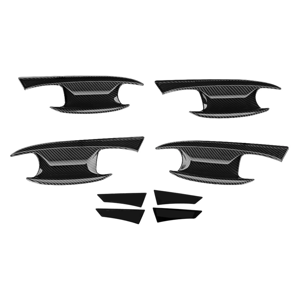 BuyWeek 4pcs Carbon Fiber Pattern Car Exterior Door Bowl Trim Cover Fits for Hyundai Palisade 2019-2020