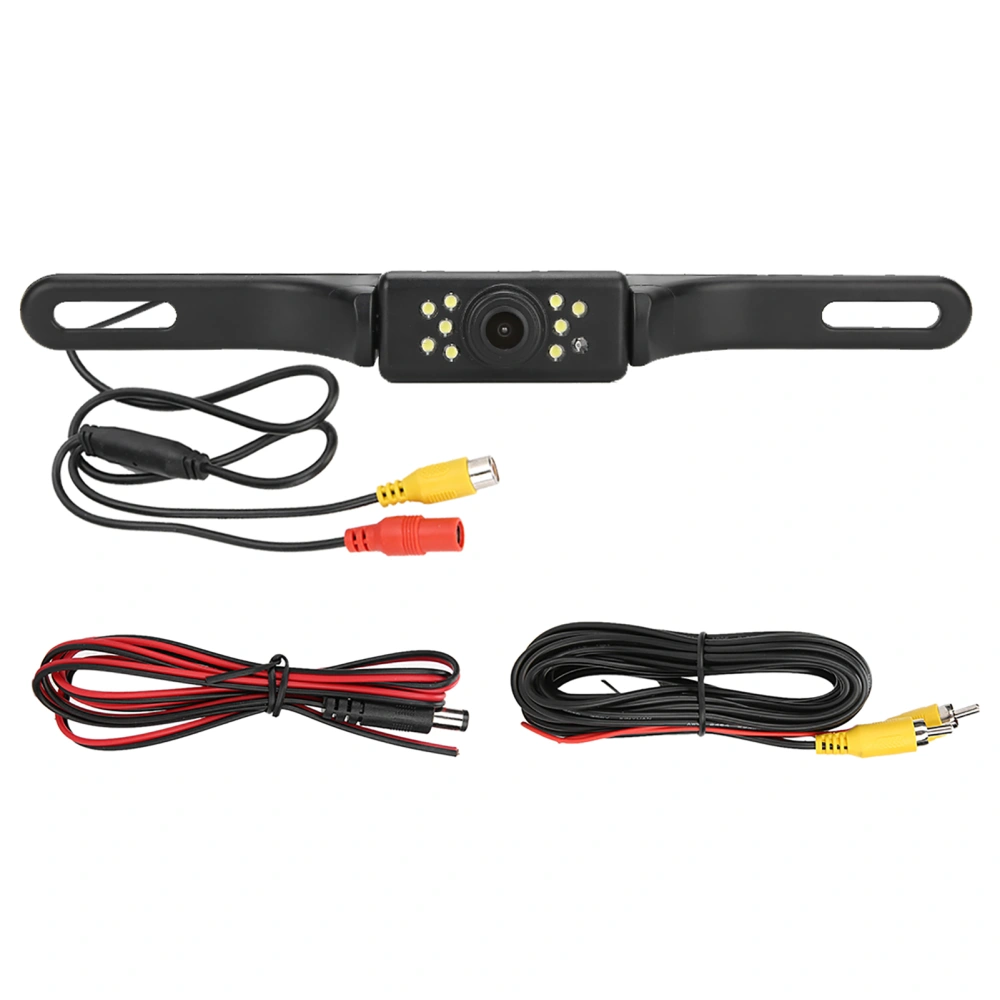 9LEDs License Plate Rear View Camera Wide Angle IP67 Waterproof Night Vison Car Reverse Monitoring