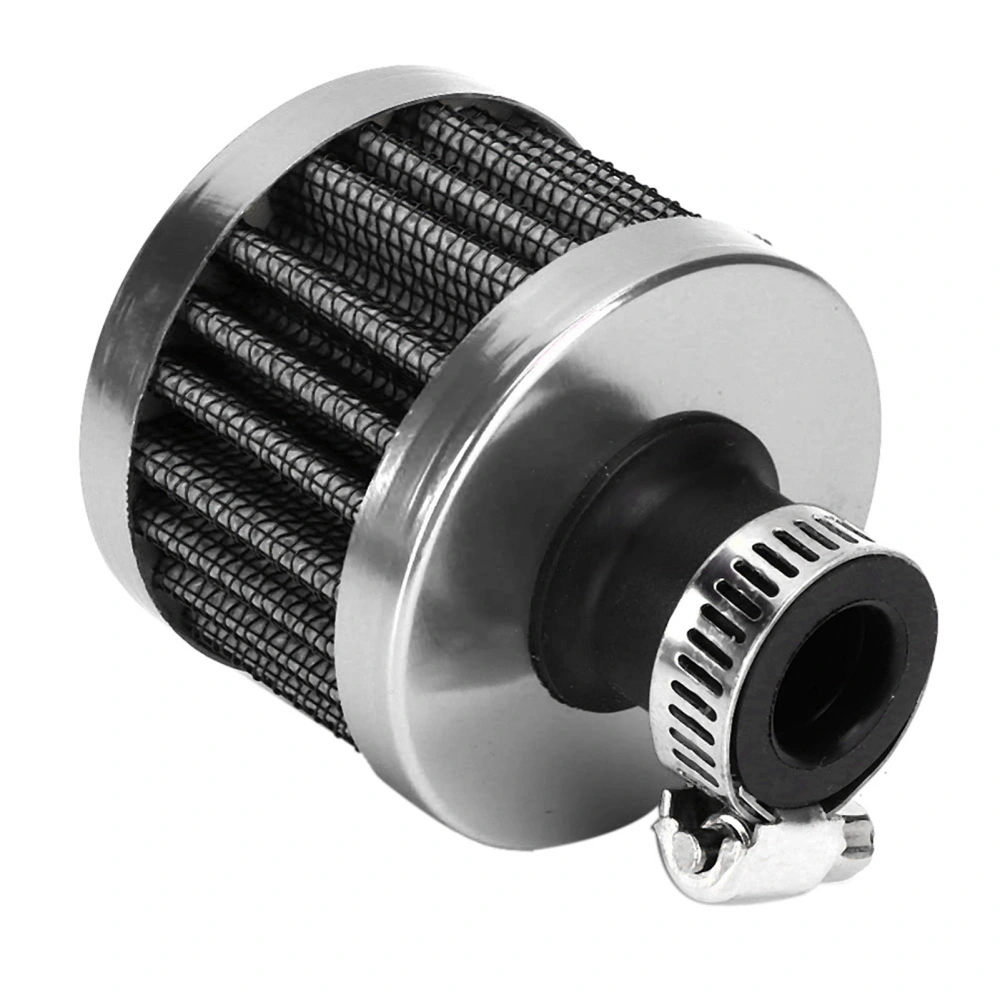 13mm/0.5in Mini Air Intake Filter Vent Crankcase Breather Universal Car Accessory argent