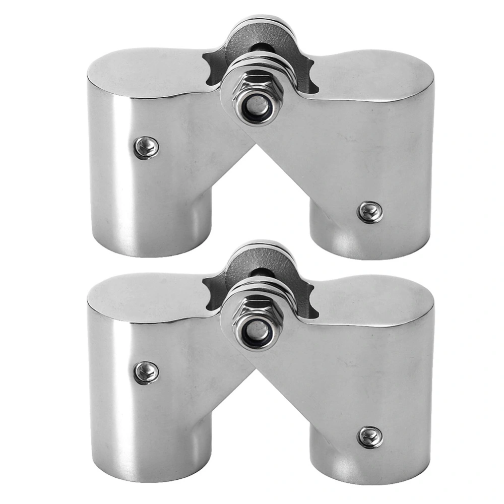 2Pcs Stainless Steel Folding Rotatable Connector Marine Boat Rail Tube Pipe Accessories25mm / 0.98in