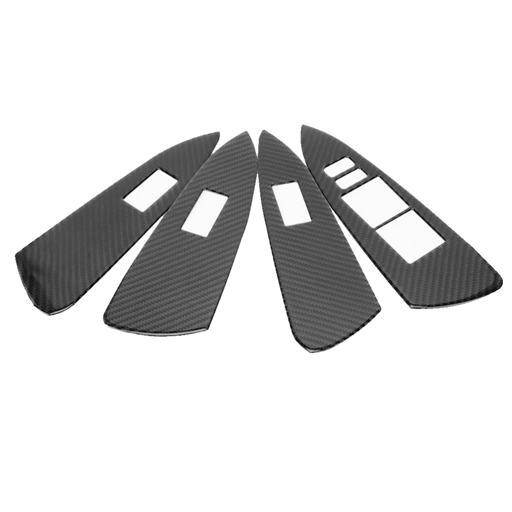 4pcs/Set Carbon Fiber Window Lifter Switch Panel Cover Trim Fits for Toyota RAV4 06-12