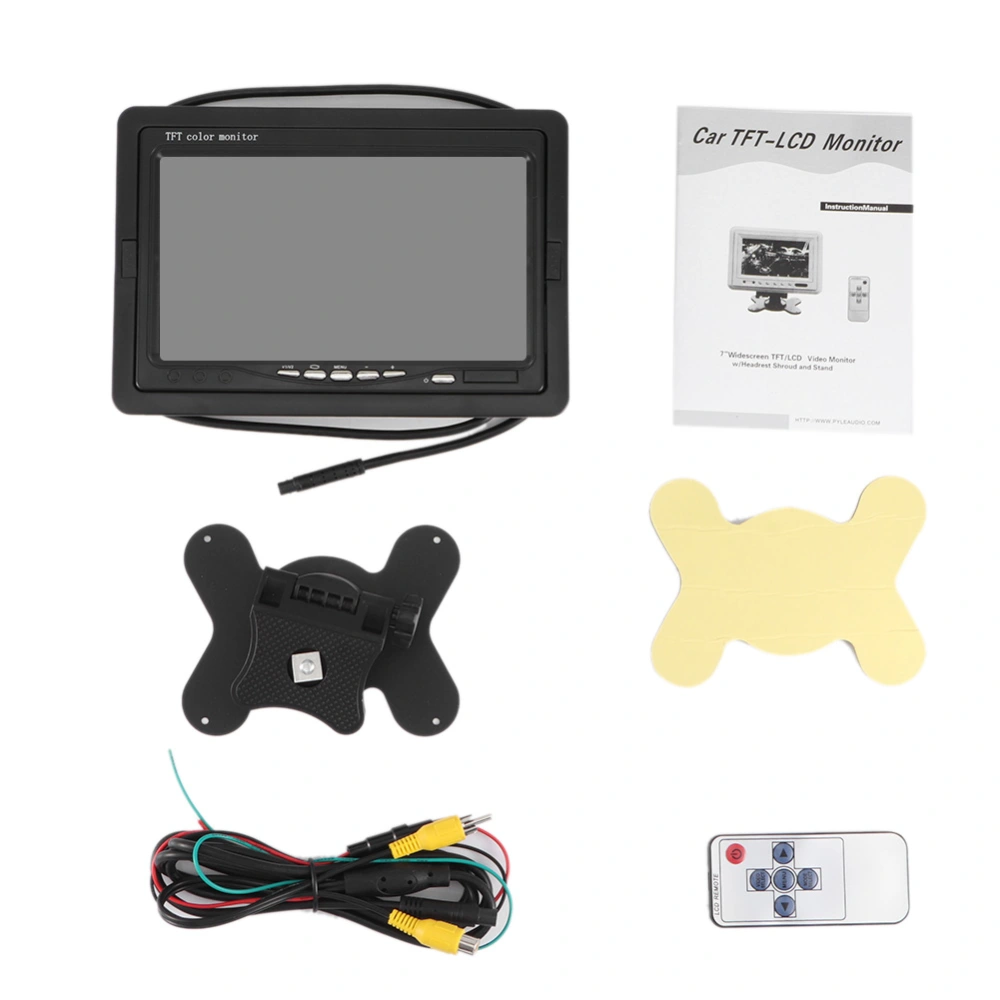 7in Car Monitor High Definition Reverse Rearview Display 12-24V Auto Accessory