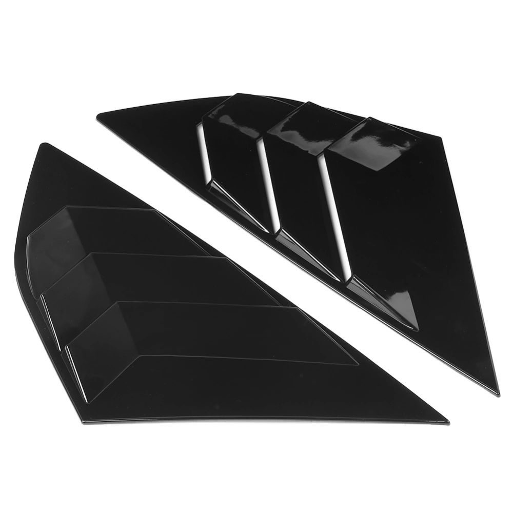 1 Pair Car Rear Window Louver Decor Accessory Fit for Ford Focus ST RS MK3 12-18 Bright Black