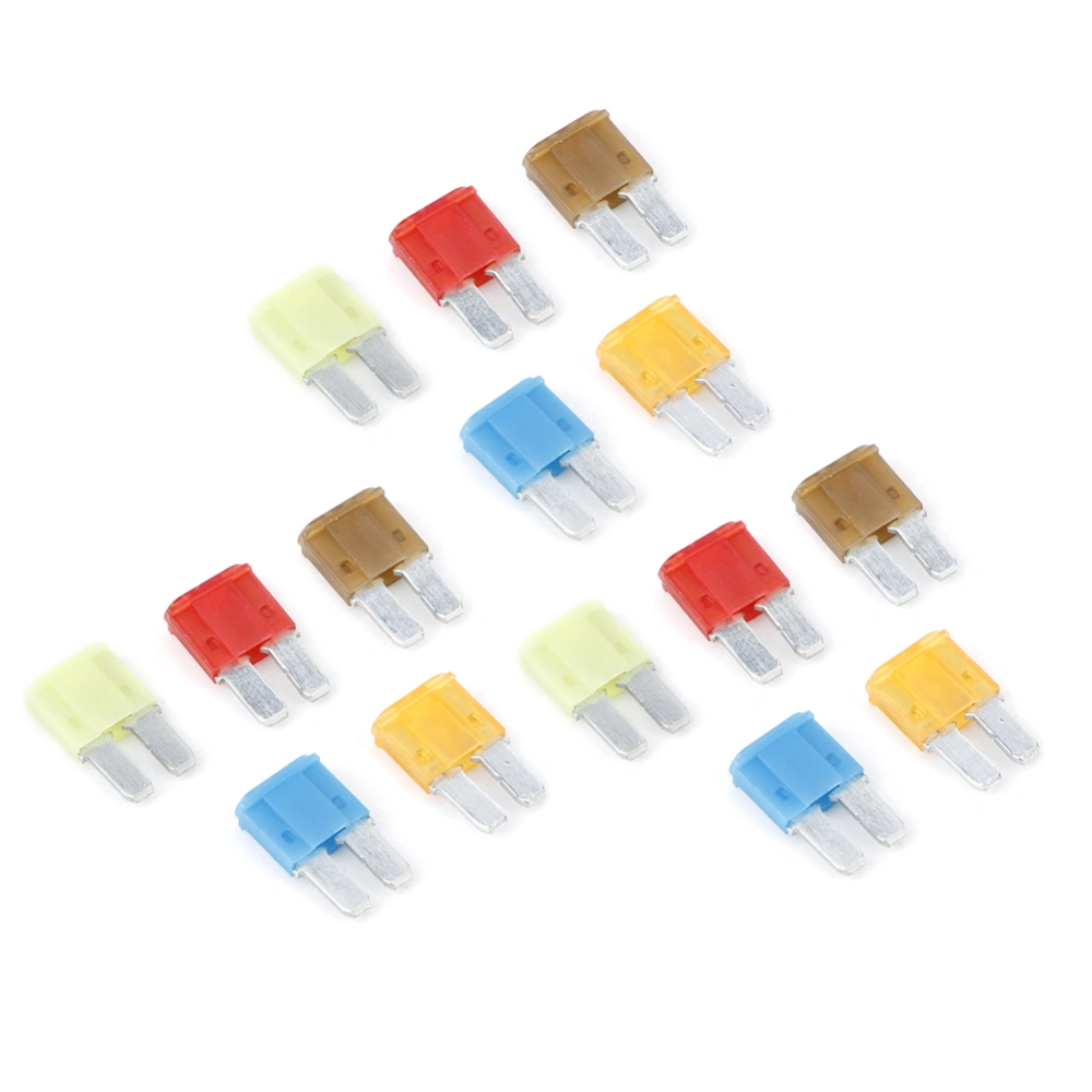 15pcs Car Circuit Micro2 Blade Fuse Assorted Kit 5A 7.5A 10A 15A 20A