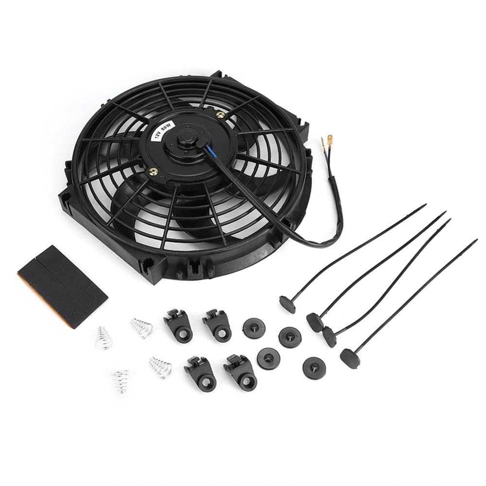 10in Electric Radiator Slim Fan Push/Pull 12V with Installation Accessories