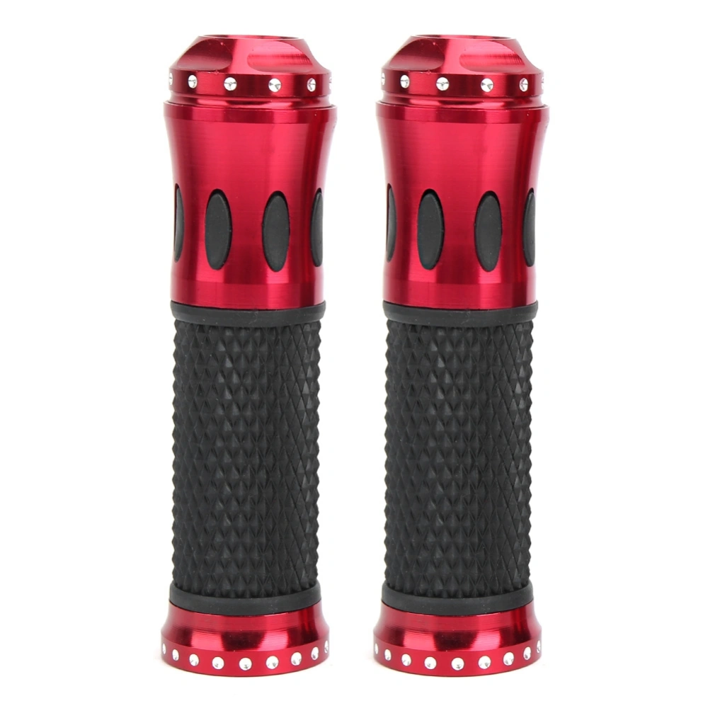 BuyWeek Universal Motorcycle Handlebar Cover CNC Anti-slip Aluminum Rubber Hand Grip Cover Accessory(Red )