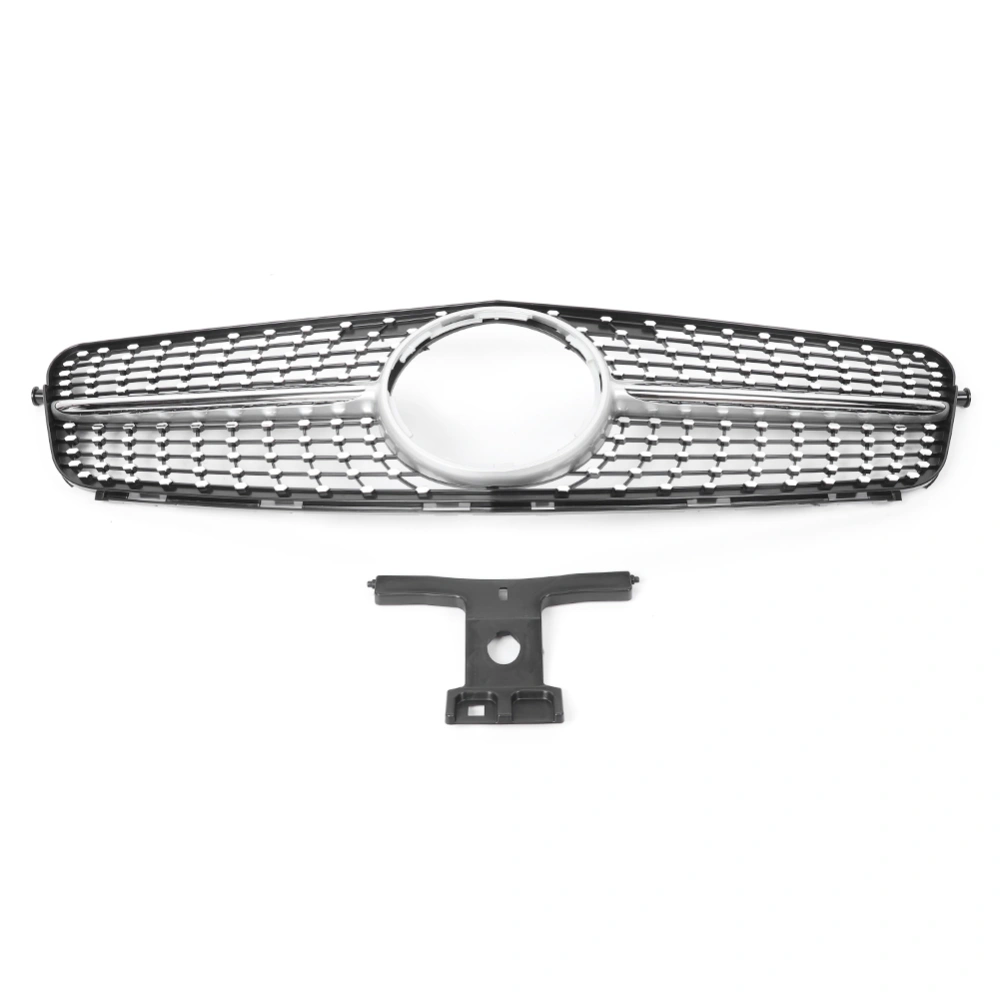 BuyWeek Diamond Style Front Grill Grille Replacement Part Fit for Mercedes Benz W204 2007-2014Silver