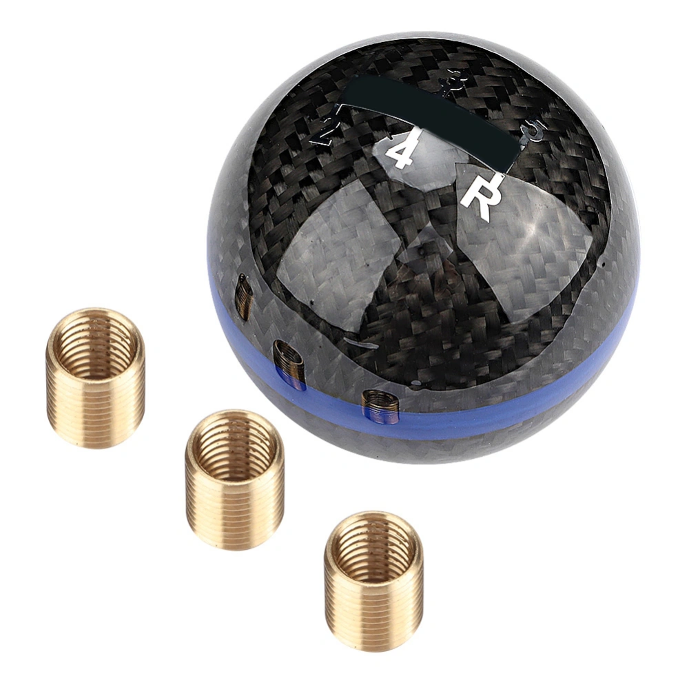 BuyWeek Universal Carbon Fiber 5 Speeds Spherical Gear Shift Knob with Mounting Adapters Fit for Honda