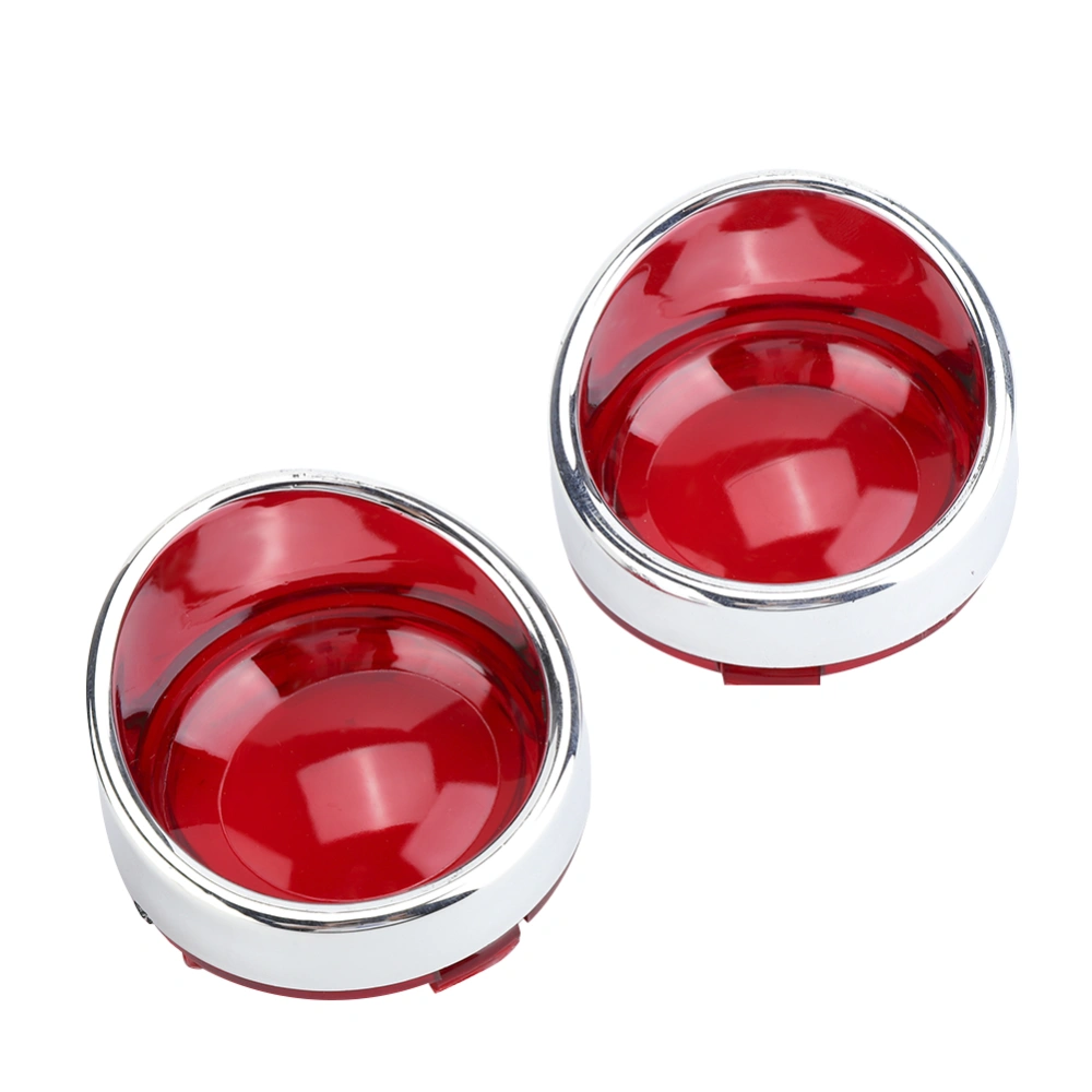 BuyWeek 2pcs ABS Turn Signal Light Lens Lamp Cover Bezels Motorcycle AccessoryPlating and Red