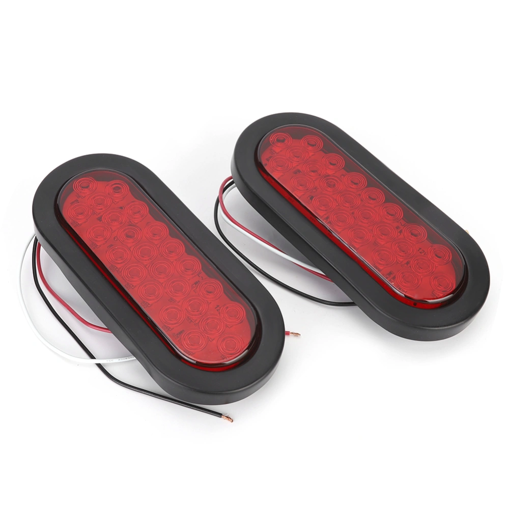 BuyWeek 2pcs 12V Trailer Taillight 24LED Oval Red Rear Light Lamp 6000K High Brightness