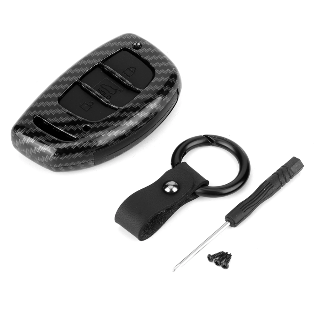 3-Button Carbon Fiber Remote Key Case Cover Accessory Fit for HYUNDAI Tucson