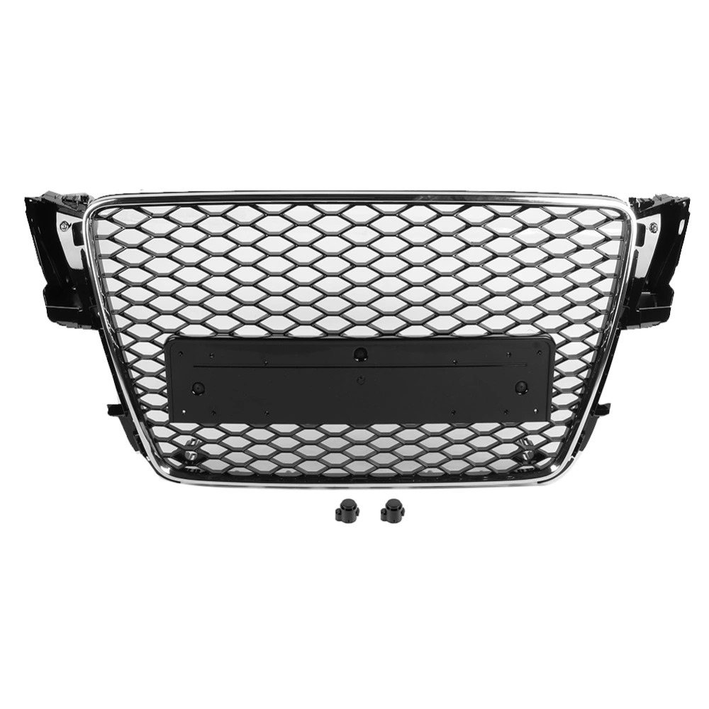 BuyWeek Hex Mesh Badgeless Grille Front Intake Grill Glossy Black Refit for RS Style Fits for A5/S5 B8 2008-2011