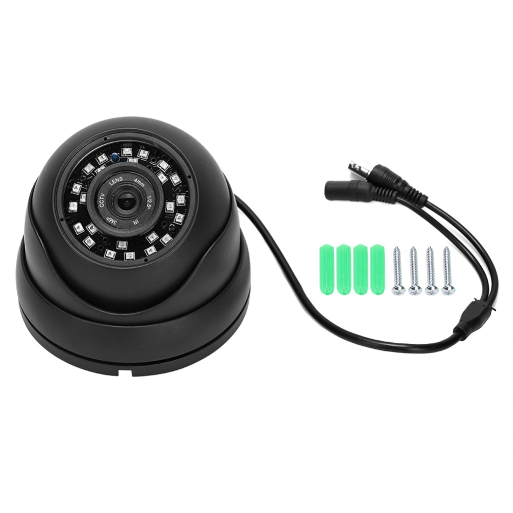 1080P Dome IR Camera AHD Outdoor PAL System 24LEDs Waterproof for Car Buses CabinsBlack