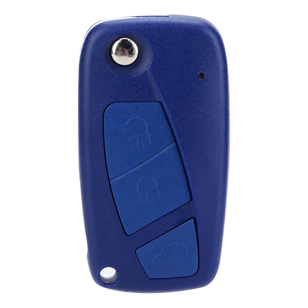 BuyWeek 3 Buttons Blue Car Key Fob Case Shell Cover with Side Battery Holder Fit for Fiat