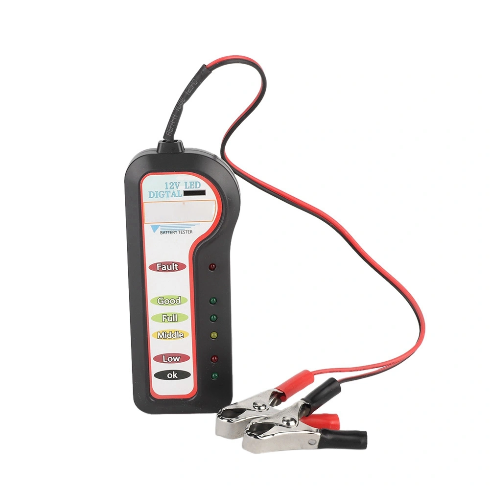 BuyWeek 12V Portable Car LED Battery Tester with 6 LEDs Auto Accumulator Detector