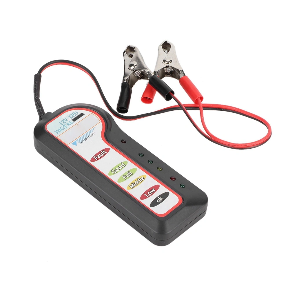 BuyWeek 12V Portable Car LED Battery Tester with 6 LEDs Auto Accumulator Detector