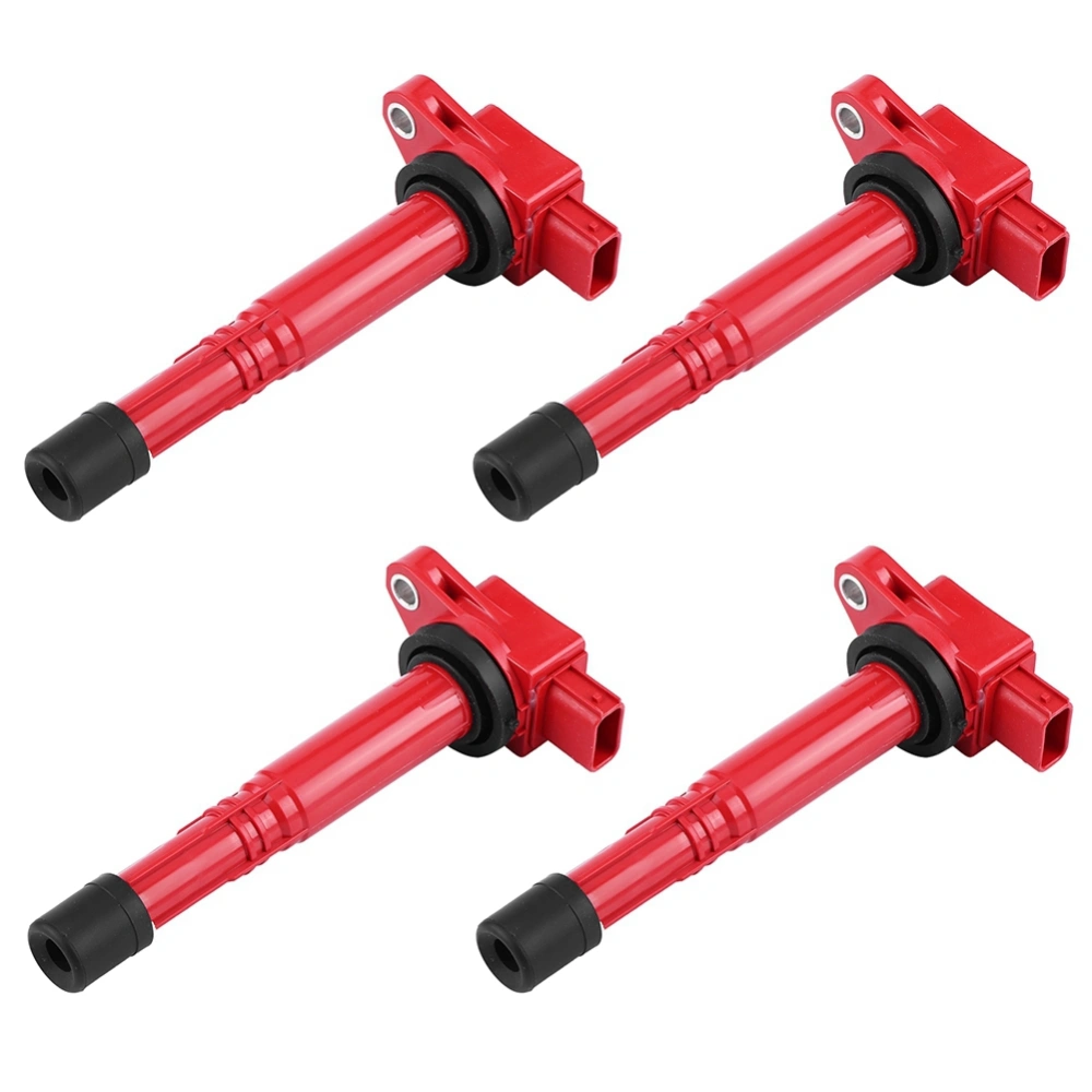 4pcs Element Car Ignition Coil Fit for Honda Accord Civic RSX CSX Auto Parts UF311 (Red)