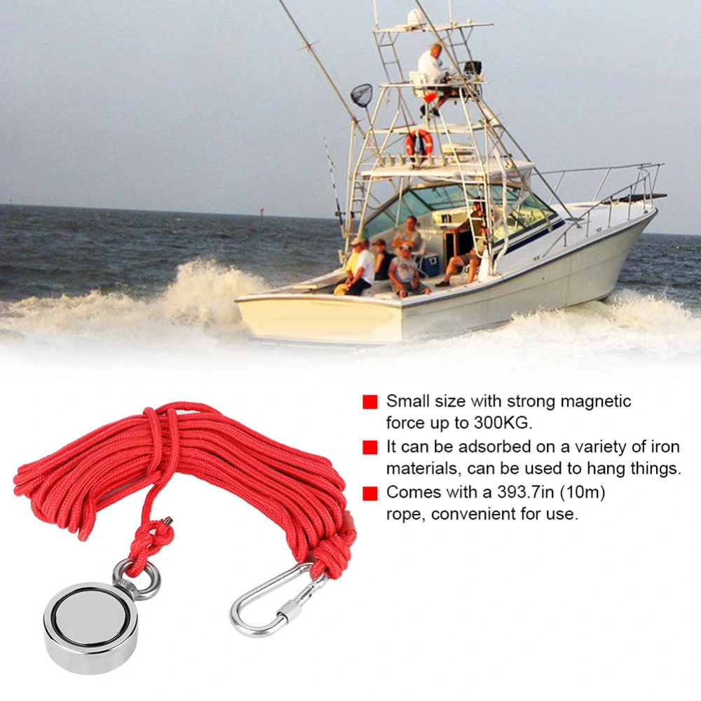 300KG Strong Pull Sea Fishing Hunting Salvage Recovery Magnet with 10M Rope