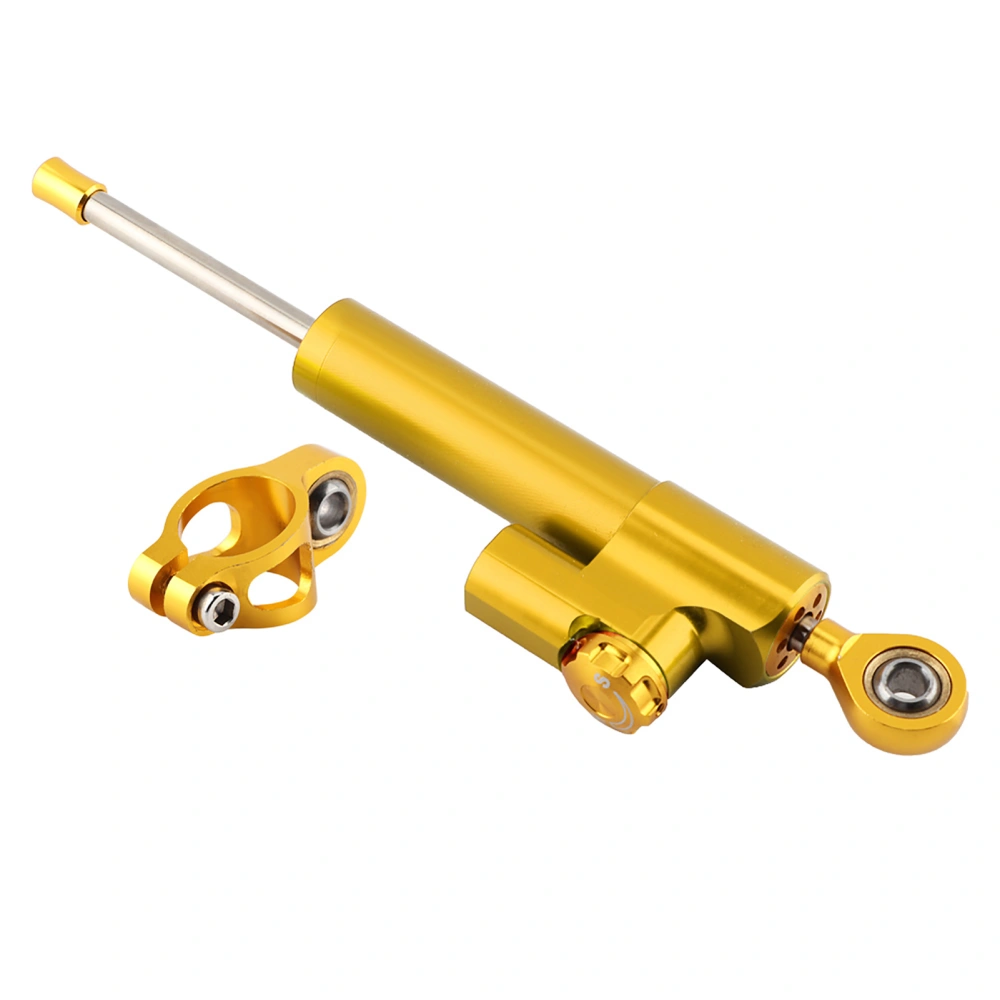 Universal Motorcycle Handlebar Aluminum Alloy Steering Damper Stabilizer Safety Control(Gold)